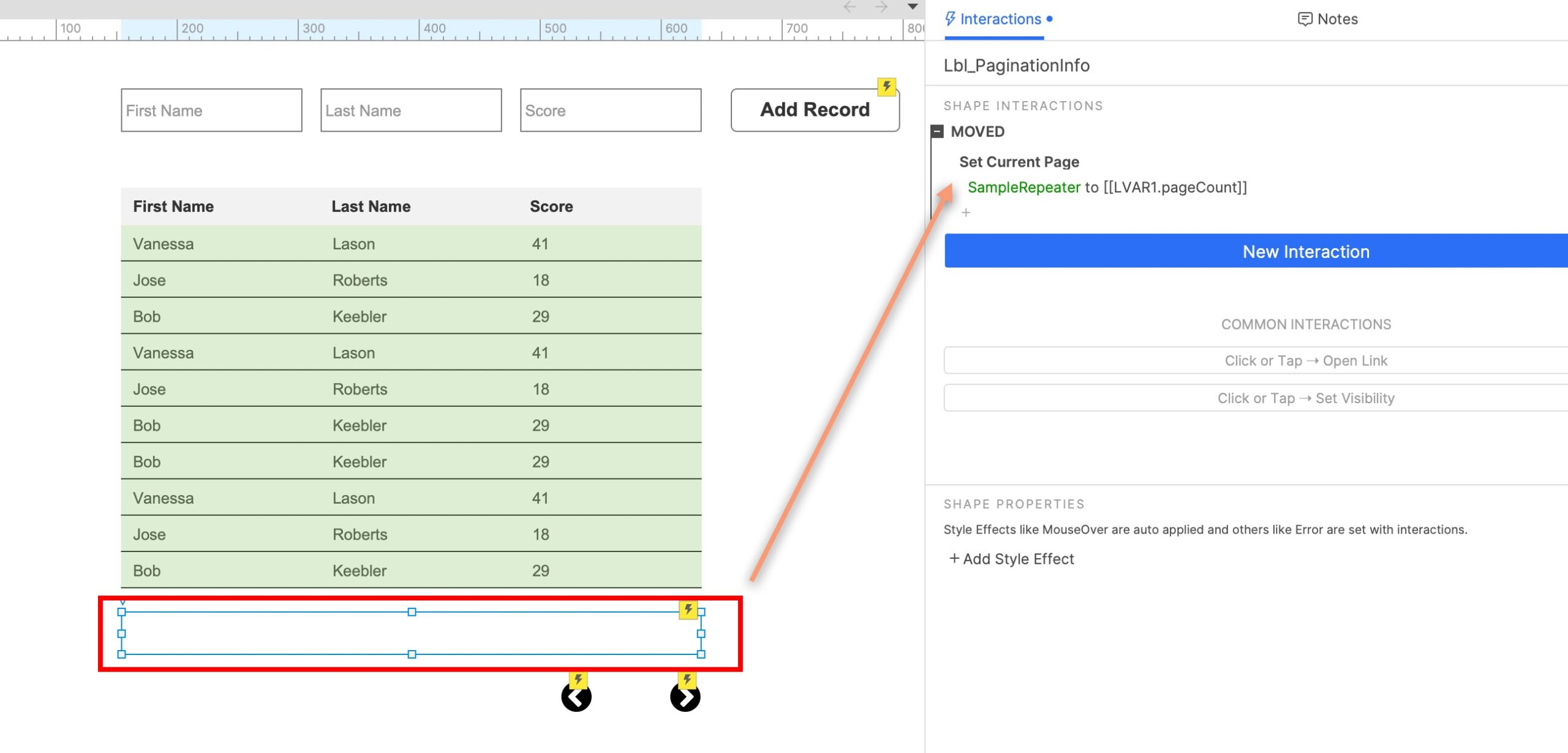set current page when moved